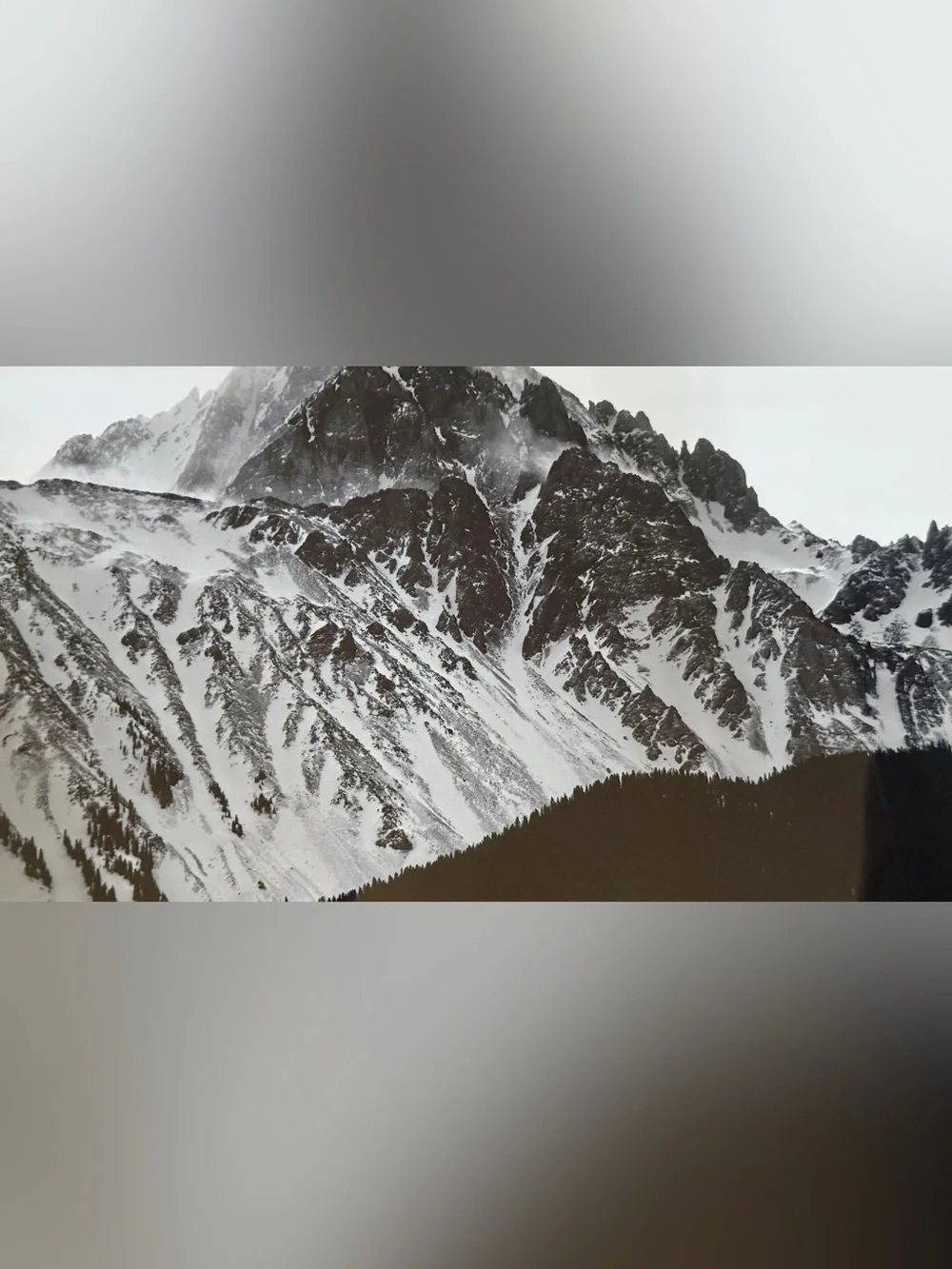 Black White Mountain Metal Wall Art Photo Print 18” x 12” Vintage